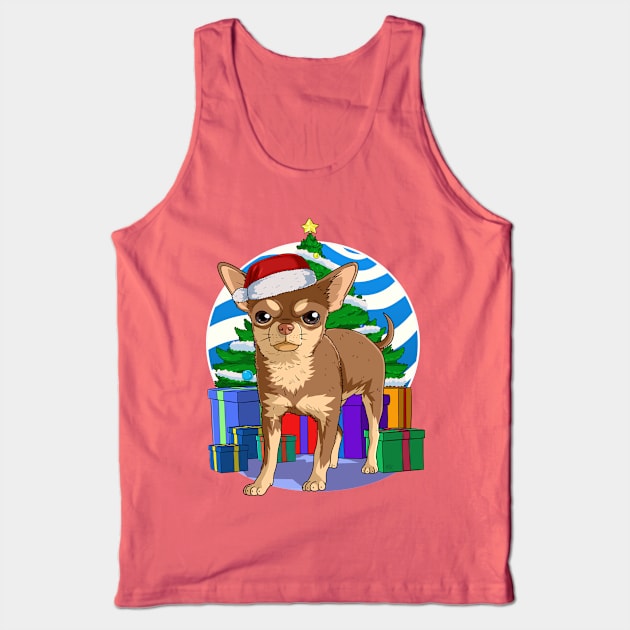 Chihuahua Dog Cute Santa Christmas Gift Tank Top by Noseking